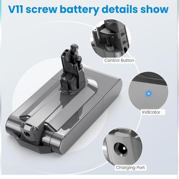 Replacement Battery for V11 voltage 25.2V 6000mAh Cordless Vacuum SCREW IN  New - Picture 9 of 15